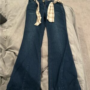 NEW, never worn dark blue flare jeans. Stretchy and super comfortable!